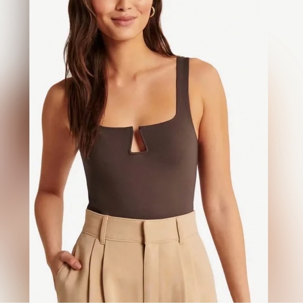 Abercrombie Brown Square Neck Bodysuit